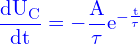 \[ \mathrm{  {\color{blue}\frac{dU_C}{dt} = -\frac{A}{\tau} e^{-\frac{t}{\tau}} }}\]